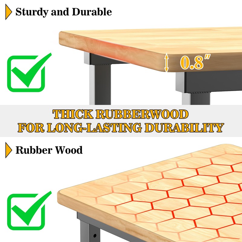 Ultrawall Workbench for Garage, 47.5" Adjustable Height Work Table, Heavy