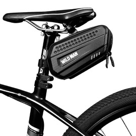 Bike Saddle Bag, XPhonew Waterproof Bicycle Under Seat Pack Pannier Storage Bag for Mountain Road MTB Bike, Bicycle Repair Tools Pocket Cycling Pouch, 3D Hard Shell, Dual Opening Compartment Design