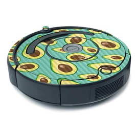 MightySkins Carbon Fiber Skin for iRobot Roomba 675 Minimal Coverage - Seafoam Avocados | Protective, Durable Textured Carbon Fiber Finish | Easy to Apply, Remove, and Change Styles | Made in The USA