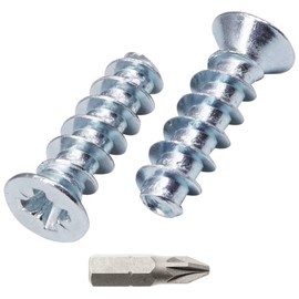 SKIR'CO (Pack of 300) Zinc Plated Euro Screws 5.0 x 16mm Drawer Guide Flat Countersunk Hinge Screws