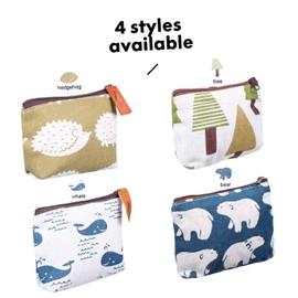 VICASKY 4pcs Fashion Small Canvas Bags Zipper Makeup Bags Travel Toiletry Storage Coin Random Style