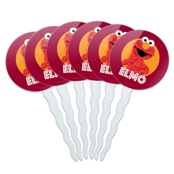 Sesame Street Elmo Scribble Cupcake Picks Toppers Decoration Set of