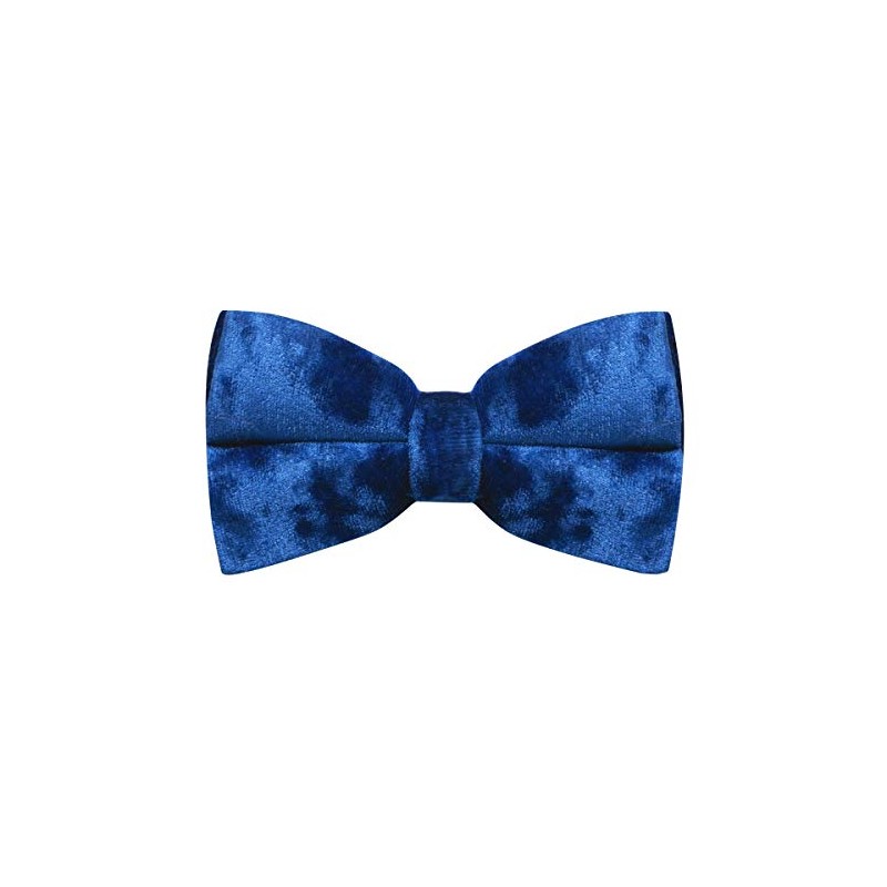 Corbata de lazo de terciopelo arrugado, color azul