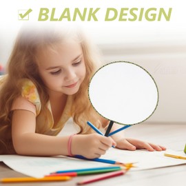 IMIKEYA 10Pcs Blank Fans: White Chinese Hand Fans Round Hand Fans DIY Painting Silk Cloth Fan Round Fan for Wedding, Dancing, Party Favors