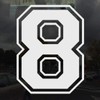 Applicable Pun Varsity Number 8 - Vinyl Decal - White