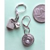 TEA CUP and tea bag CHARMS earring SP LEVERBACK Artisan