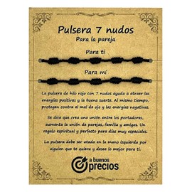 Genérico - Bracelet 7 knots red - Against the evil eye - Red thread protection negative energy - Amulet for good luck and friendship - Men women children couple friends, Desde 11 cm a 28 cm, Nylon