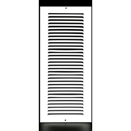 HVAC Premium 8'' x 12'' [Duct Opening] Flat Stamped Steel Return Air Grille - Sidewall and Ceiling - HVAC Vent Duct Cover - White [Outer Dimensions: 9.75''w X 13.75''h]