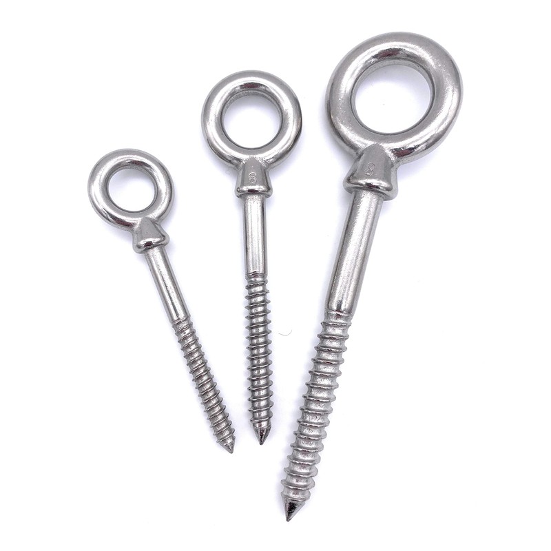Pack of 2 Eye Bolts with Wood Thread, Diameter 8
