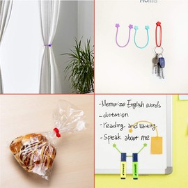 Fironst Reusable Silicone Magnetic Cable Ties, 7.48'' Magnetic Twist Ties for Bundling and Organizing, Holding Stuff, USB Charging Cords, Fridge Magnets, or to Play and Decorate(7 Colors, 28-Pack)