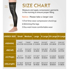 MGANG Full Leg Compression Sleeves for Men & Women, Thigh High 20-30mmHg Graduated Compression Stockings for Thigh Calf Knee Support, Pain, Swelling, Varicose Veins, Running, Sports, 1 Pair, Blue 3XL