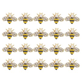 Minkissy 20pcs Bee Shape Alloy Nail Charms Nail Art Decorations for Unique Manicures Easy to Use Jewelry for Natural and Fake for and Personal Style