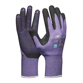 Gebol Multi Flex Lady Work Gloves with Nitrile Coating and Nubs, Dermatologically Tested Nitrile Gloves, Gardening Gloves with Grip for Women, Size XS (Size 6), Purple, 1 Pair