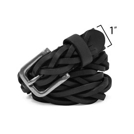 Timberland Women's Casual Leather Belt for Jeans, Black (Braided), Medium (30-34)