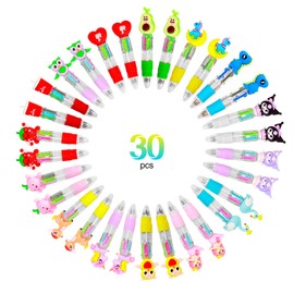 NHDDGR 30 Colouring Pencils, Multicolor Pencil, 4 Colors Set of Adorable Animals, Kawaii 4 in 1 Pens for Gifts, Parties, Birthdays, Kids for Parties, Gifts for Kids
