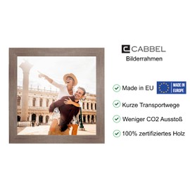 CABBEL Picture Frame 15 x 15 cm, Dark Oak, Sturdy MDF Wood Frame, Shatterproof Plexiglass, for Hanging and Setting Up, Ideal for Photos/Pictures/Collages