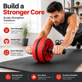 Ab Roller Wheel for Core Workouts – Non-Slip Home Gym Trainer with Comfortable Handles for Men and Women