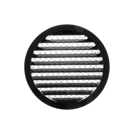 10" Black Vent Cover - Aluminum - Industrial Round Air Vent Louver - Metal Soffit Vent with Screen - Mesh - Round Vent Grille for House Or Garage Wall- (10" Inch, Black)