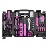 SOLUDE 206-Piece Pink Tool Set,Basic Home Tool Kit for Women