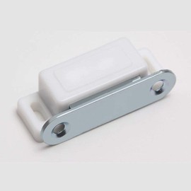 Set of 2 Magnetic Cabinet Door Catch Closer - Heavy Duty Magnetic Closures Best for Cabinet Doors, Cupboards, Drawers and Shutters, Cabinet Magnetic Latch Easy Install (White)