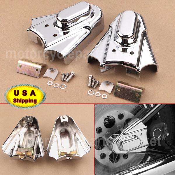 Unbranded 2pcs Chrome Rear Swingarm Axle Cover For Harley Bad