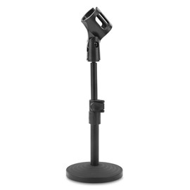 McGrey MST-20 Microphone Table Tripod with Popkiller Set (Continuously Height-Adjustable, Heavy Cast Base, Compact Dismountable, Popkiller, 38 cm Gooseneck, Includes Microphone Clamp, Reducing Thread)