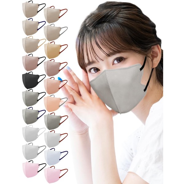 [LaViness] マスク 不織布 3Dマスク 立体マスク 日本製 バイカラー 30枚 (グレー×ブラック)