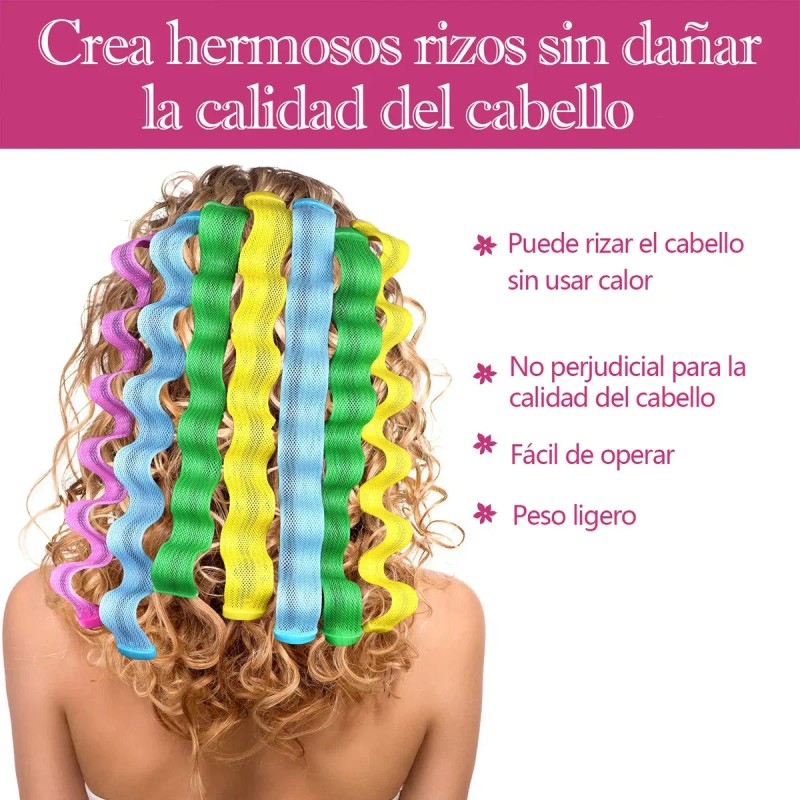 Rizador Sin Calor, 40 Pzs De Rizador Mágico Diy, 55