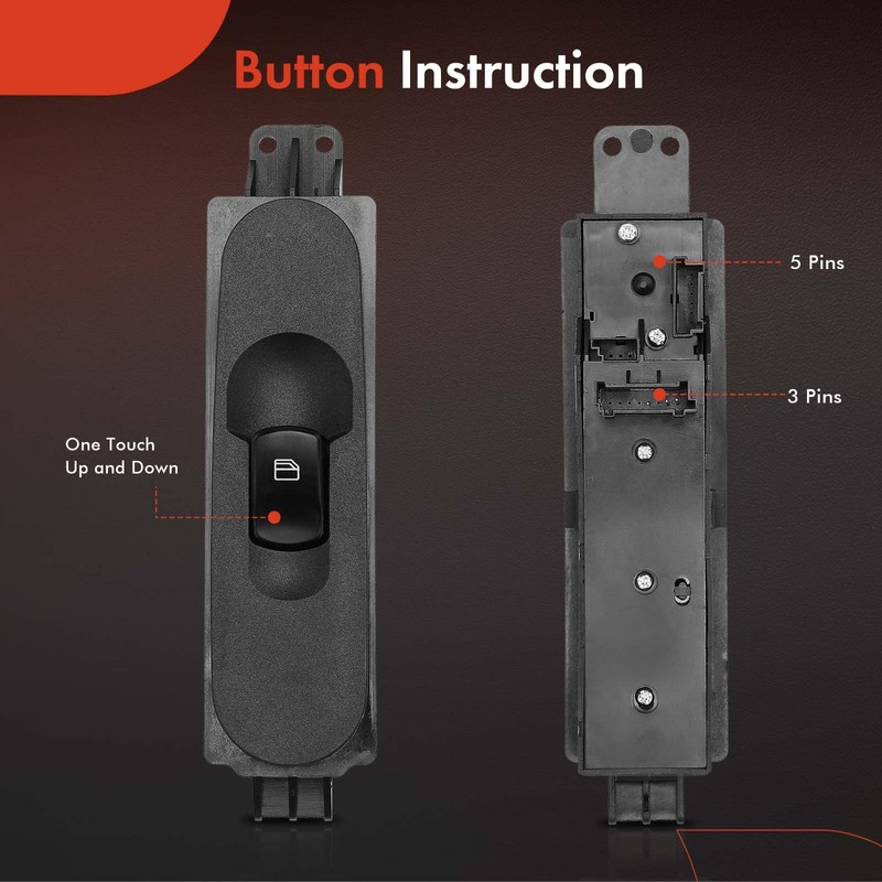 A-Premium Power Window Switch Compatible with Dodge Sprinter 2500/Sprinter 3500