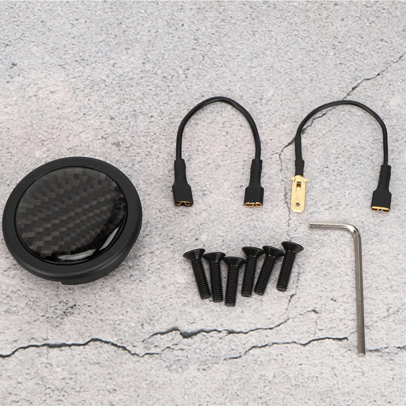 Carbon Fiber Horn Push Button for 6 Bolts for MOMO