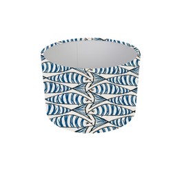 35cm (Diameter 14" x Height 8.75") Padstow Mackeral Blue Table lamp Shade
