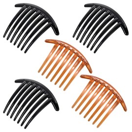 YFFSFDC Hair Ornament, Ball Wrap, 7 Teeth, Hair Accessories, Ball Wrap, Hair Ornament, Plastic Comb, Easy Hair Arrangement, 2 Colors, Set of 5