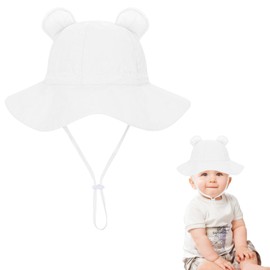 Umeloeo Baby Hat, Children's Sun Hat, Cute, Ears, Wide Brim, UV Protection, Baby Hat, Kids, Sunscreen, UV Protection, Spring and Summer, Boys, Girls, Newborn, Baby Shower, Shrine Visit, 3 Months to 6