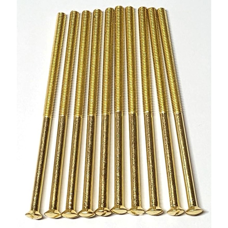 Pack of 10 Brass Electrical Screws 75mm X 3.5mm Brass(Gold)
