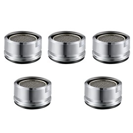5 Pieces Filter Faucet 24mm Male Thread Aerator Replacement Basin Faucet Nozzle with Rubber Ideal for Saving Bathroom and Kitchen Taps M24