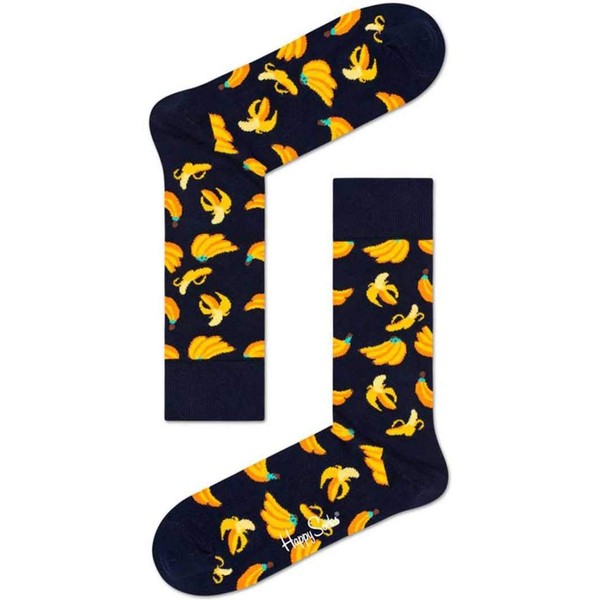 Happy Socks Women's Banana Sock, Navy, 3-7 (Size:36-40)