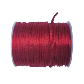 Glory Qin 109 Yards 1.0mm Nylon Rope Satin Silk Decorative Rope Beaded String Kumihimo, Beaded, Tassel, Jewelry Making Chinese Knot (Red, 1.0mm)