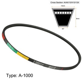 TA-VIGOR A-1000 V-Belt Drive Belt 1000mm Inner Girth 13mm Width 8mm Thickness, Neoprene Rubber A-Section Power Transmission Belts for Lawn Mower Industrial Equipment