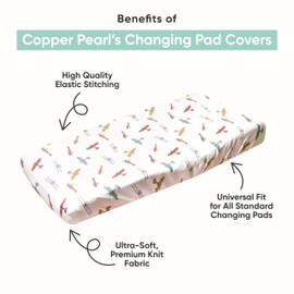 Copper Pearl - Funda para cambiador de pañales de punto de cobre con perlas de punto de primera calidad