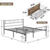 VECELO Queen Size Metal Platform Bed Frame with Headboard and
