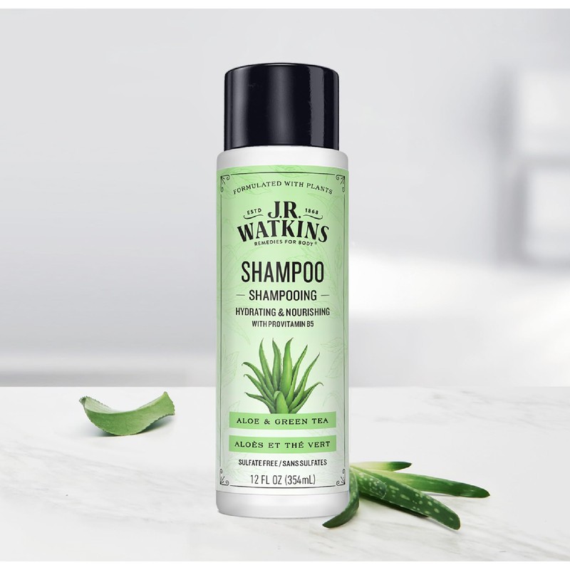 J.R. Watkins Daily Hydration Shampoo, Aloe & Green Tea -