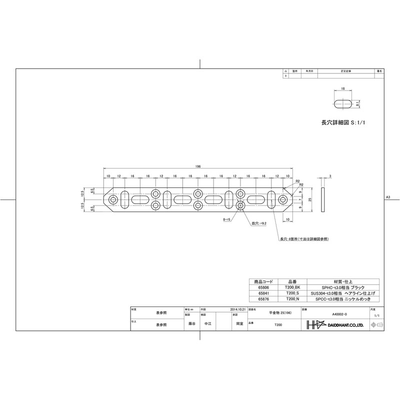 DAIDOHANT 65841 (Reinforced Hardware) DH Perfect Support I-Type T200 S