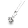 Pendant Necklace with Zirconia on Saturn Inspired Cross Silver Gold,