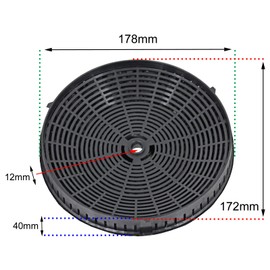 SPARES2GO Round Carbon Filter Pair compatible with Elica Cooker Hood Vent Extractor