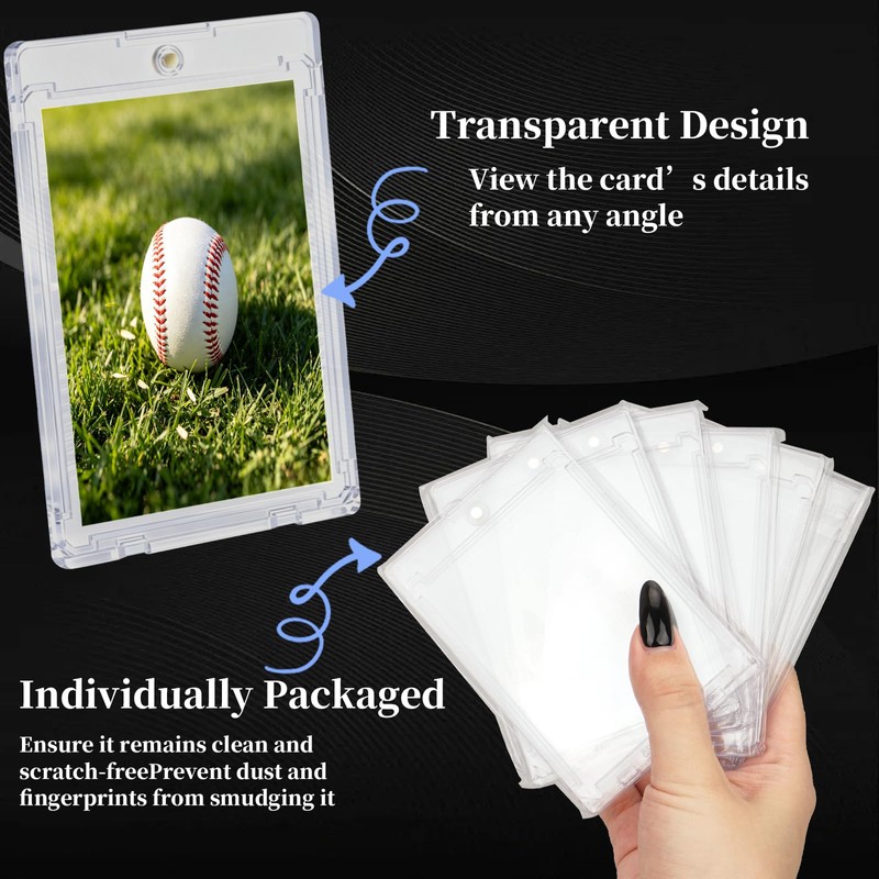 JIUBULUJIU 12 Pack Magnetic Card Holder with 1 Card Stand