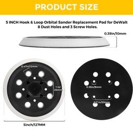 MOGRQAP 2 Pcs 5 Inch 8 Hole Replacement Sander Pad for Bosch PEX 300 PEX 400/4000 AE AdvancedOrbit 18 Random Orbit Sander Sanding Backing Pad