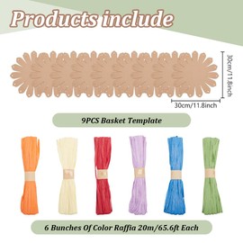 FREEBLOSS 9set Woven Basket Kit DIY Handcrafted DIY Basket Making Kit with Natural Material Unique Home Decor Complete DIY Weaving Kit for Beginners to Master Artisans