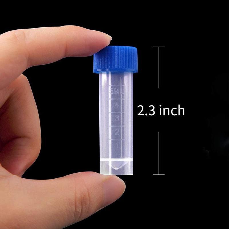 25 Pcs 5ml Plastic Test Tubes Small Graduated Vial Container