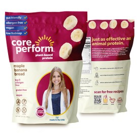 Core Perform's Low Fodmap Plant Based Protein Powder, Vegan, Sugar-Free, Dairy Free and Gluten Free, No Sugar, or Artifical Additives, Tailored for Women's Wellness