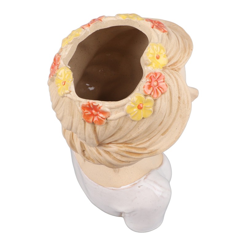 Modern Ceramic Face Vases Decorative Modern Style Shy Girl Flower